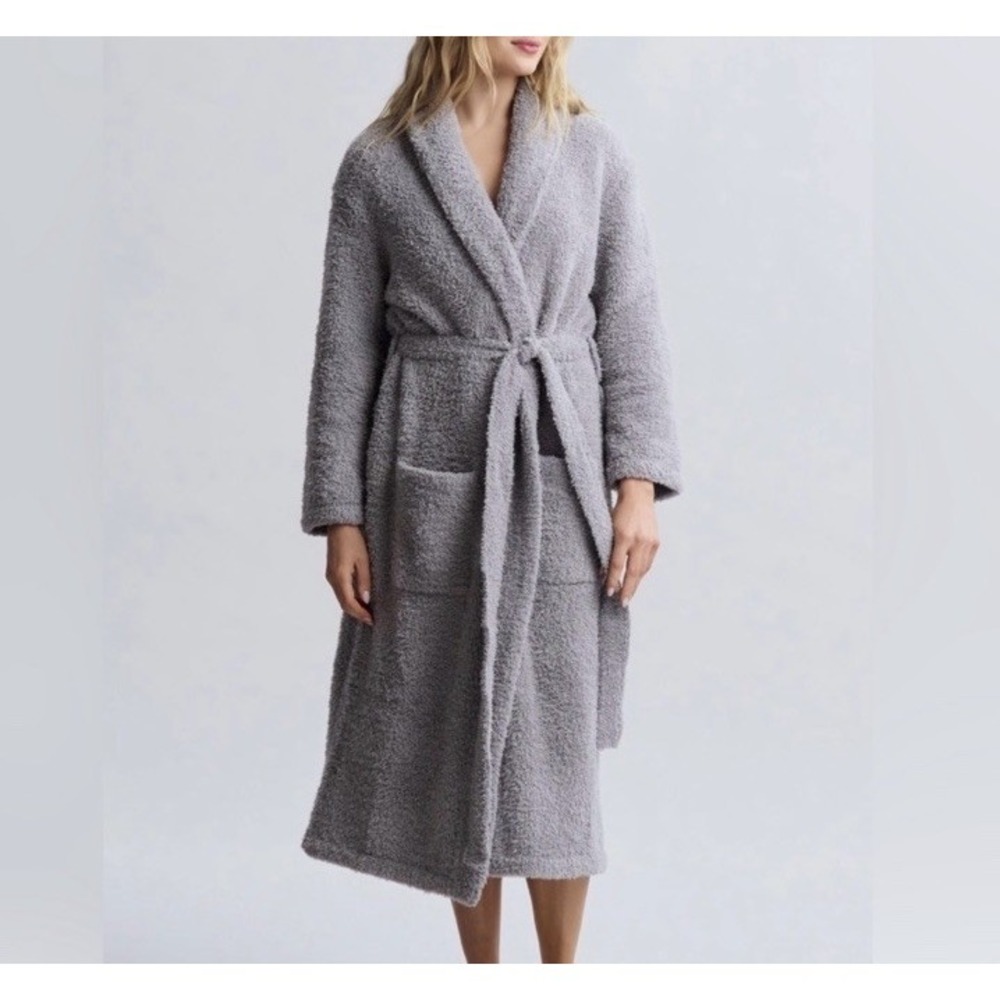 Barefoot Dreams CozyChic Robe Size 1 (50" Length) Gray Belted Long Duster Luxe